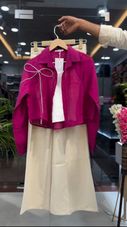 Bold in magenta, classic in cream.