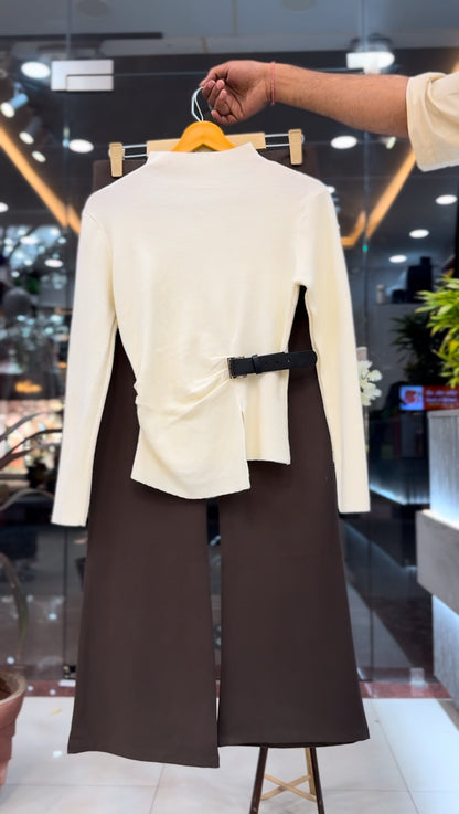 Women’s High-Neck Side-Buckle Top & Bootcut