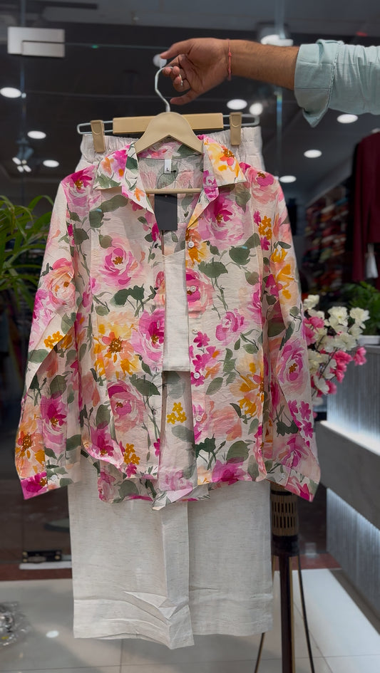 Women’s 3-Piece Floral Print Shirt Ensemble