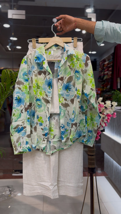 Women’s 3-Piece Floral Print Shirt Ensemble