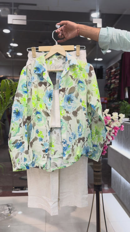 Women’s 3-Piece Floral Print Shirt Ensemble