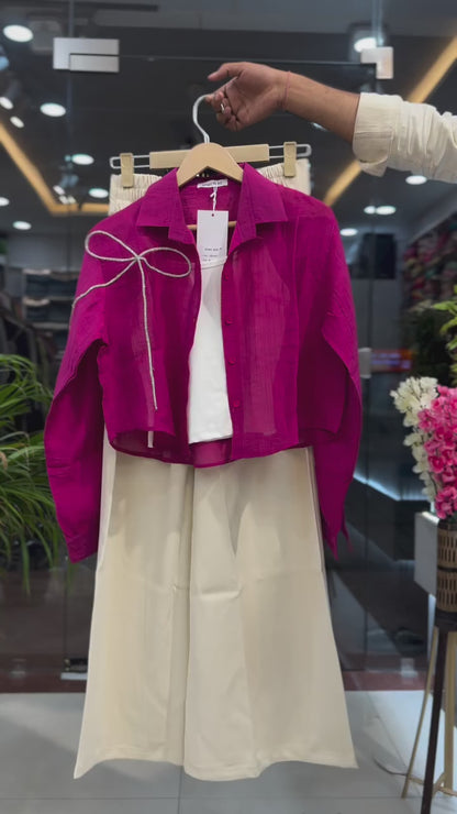 Bold in magenta, classic in cream.