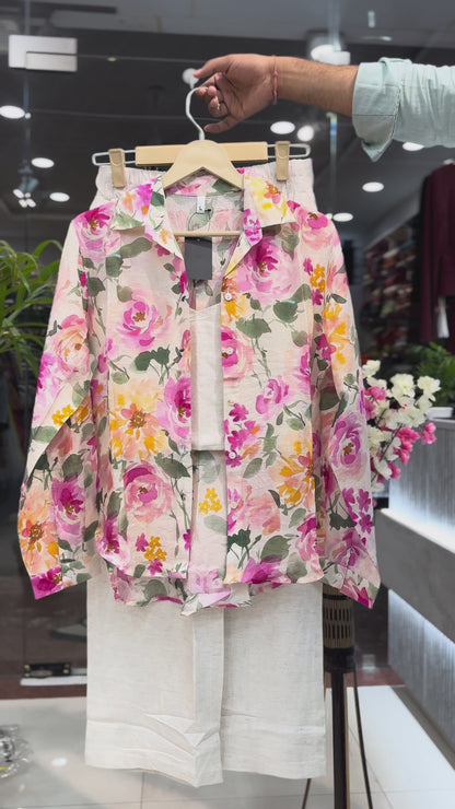 Women’s 3-Piece Floral Print Shirt Ensemble